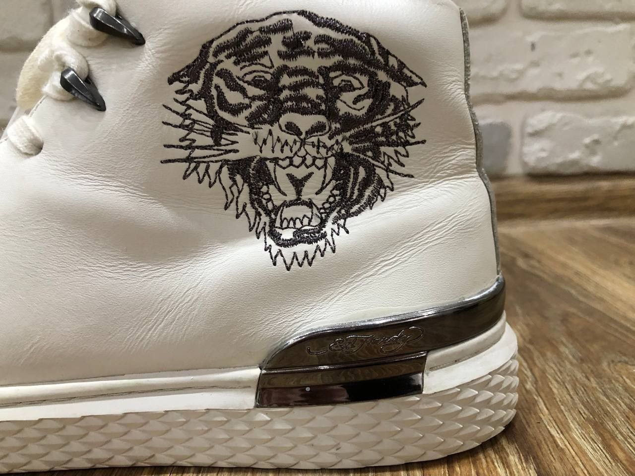 Ed Hardy Vintage Ed Hardy Hi-Top Leather Sneakers Tiger Size US 12 / EU 45 - 5 Thumbnail