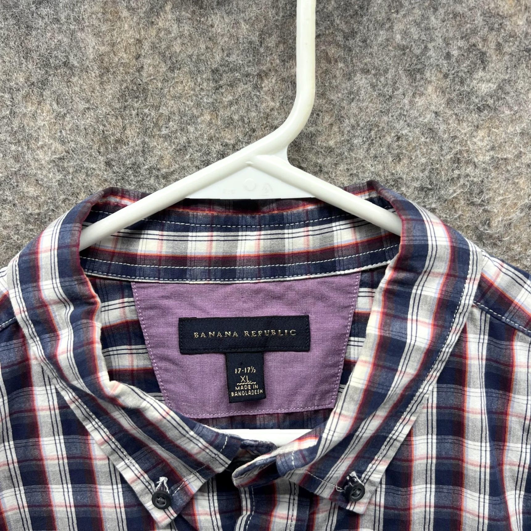 Banana Republic Banana Republic Shirt Men XL Blue Plaid Button-Down Vtg 17 Casual/Workwear Size US XL / EU 56 / 4 - 5 Thumbnail