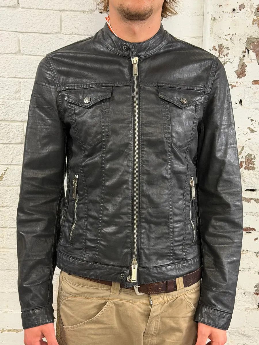 Dsquared2 AW2015 Dsquared2 Biker Waxed Black Jacket Size US M / EU 48-50 / 2 - 2 Thumbnail