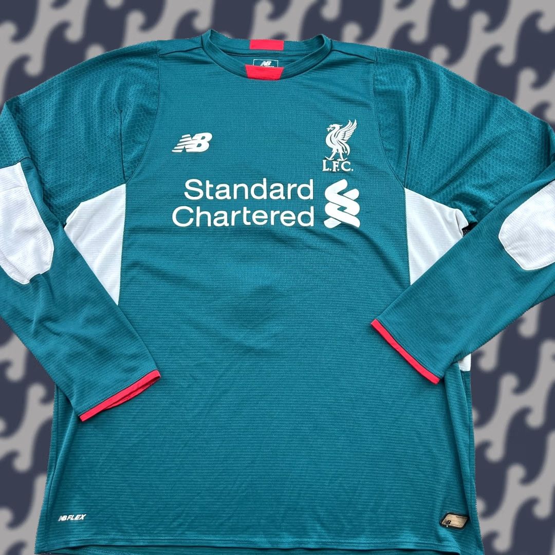New Balance Liverpool 2015 2016 Goalkeeper Football Jersey Mens Large New Balance Shirt, Green, Long Sleeve, Moisture Wicking, Quick Dry, Football Size US L / EU 52-54 / 3 - 1 Thumbnail