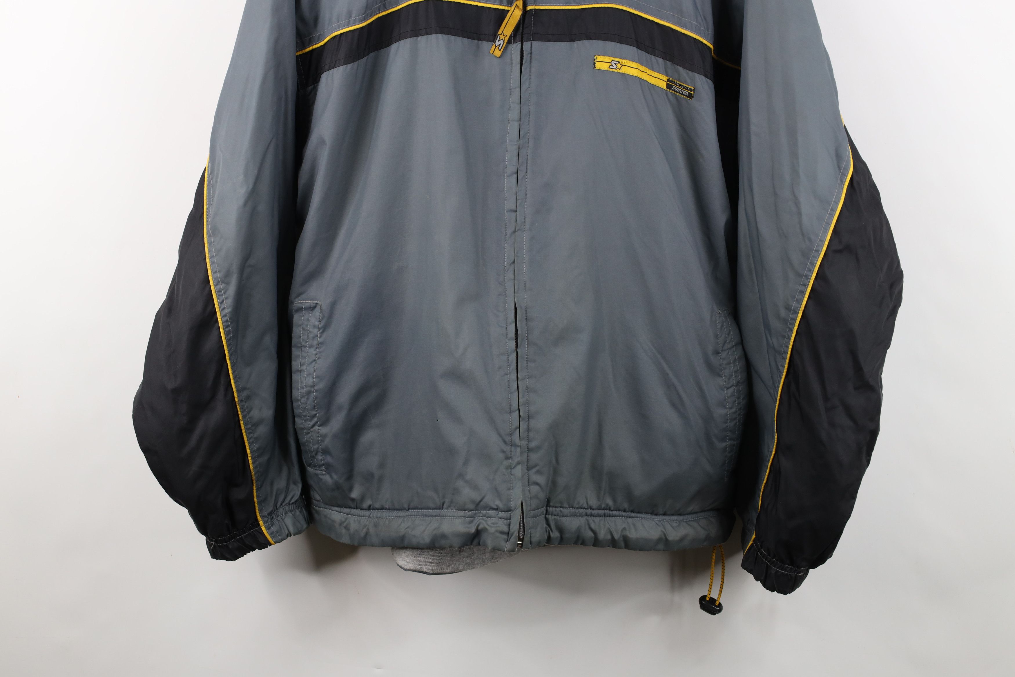 Starter Vintage 90s Starter Reversible Lined Hooded Jacket Gray Size US M / EU 48-50 / 2 - 3 Thumbnail