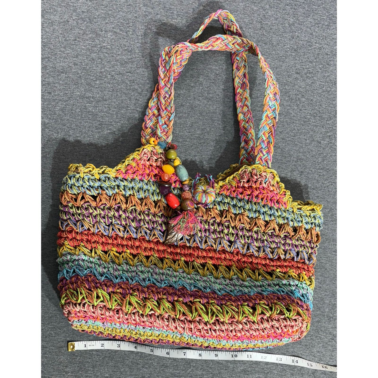 Other Blue Miami | Women's Woven Straw Basket Tote Handbag Size ONE SIZE - 2 Thumbnail