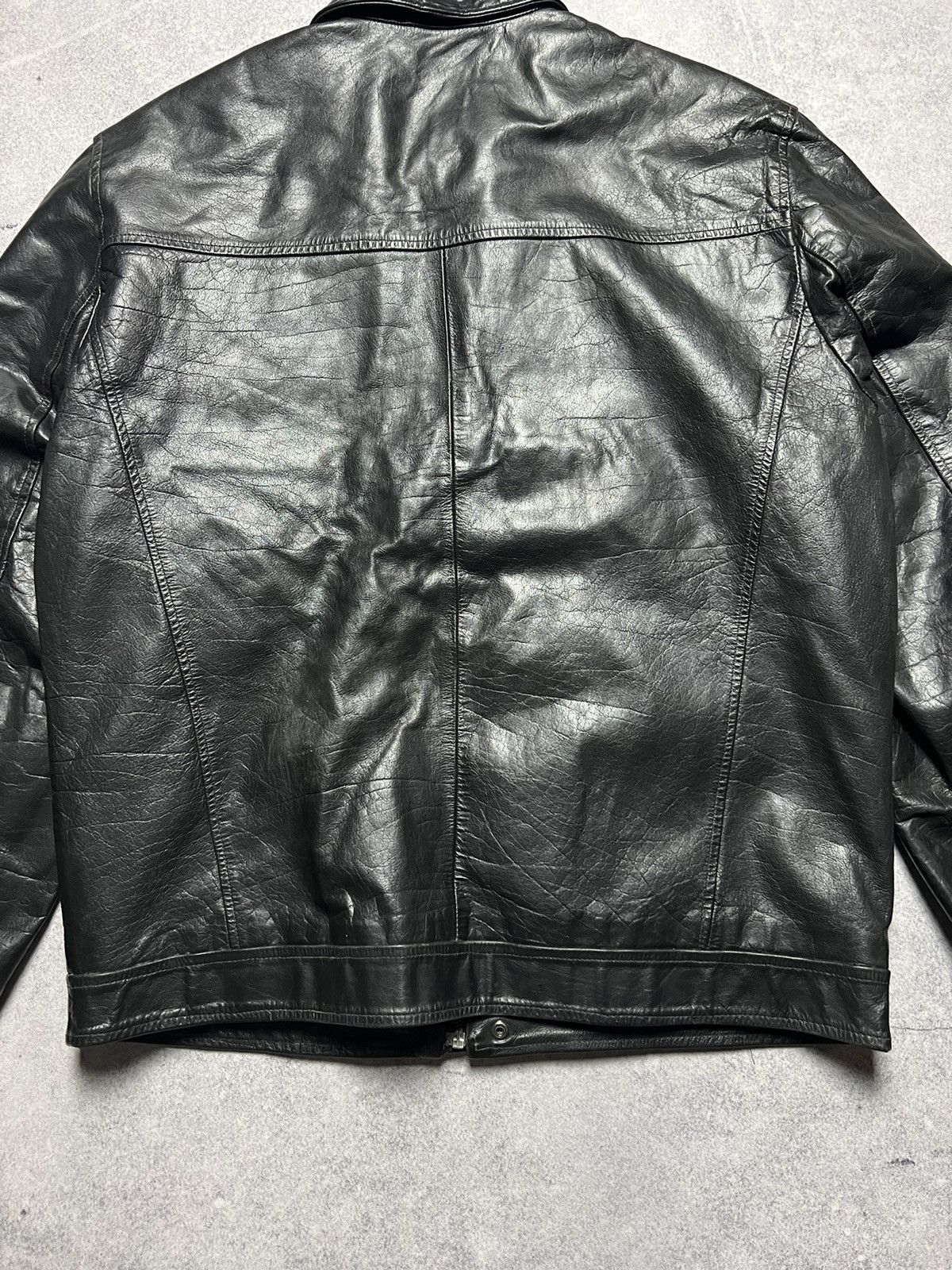 Japanese Brand Vintage Leather Faded Racing Motorcycle Jacket Size US L / EU 52-54 / 3 - 17 Thumbnail