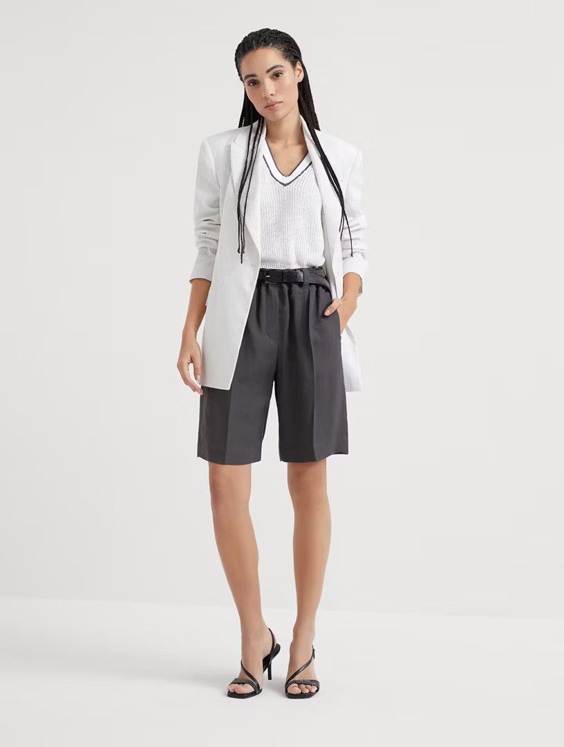 Brunello Cucinelli o1la1rc1a0425 Bermuda Shorts in Charcoal Size 26" / US 2 / IT 38 - 4 Thumbnail