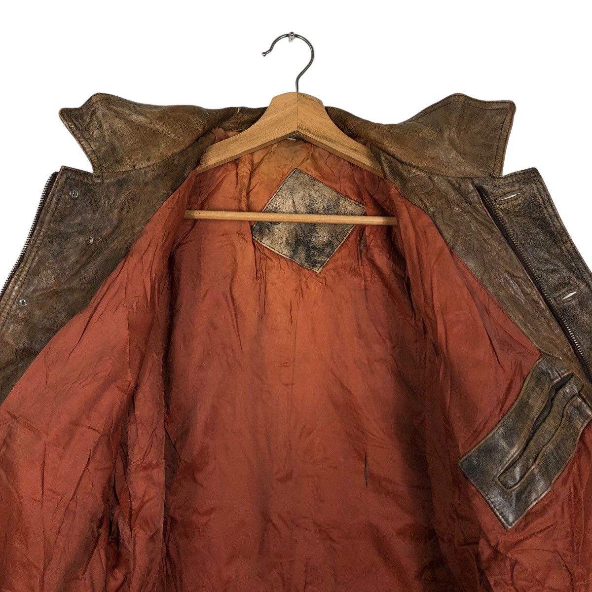 Japanese Brand 🔥90’s Vintage Leather Jacket Inspector Wear Cargo Pocket Size US M / EU 48-50 / 2 - 16 Thumbnail