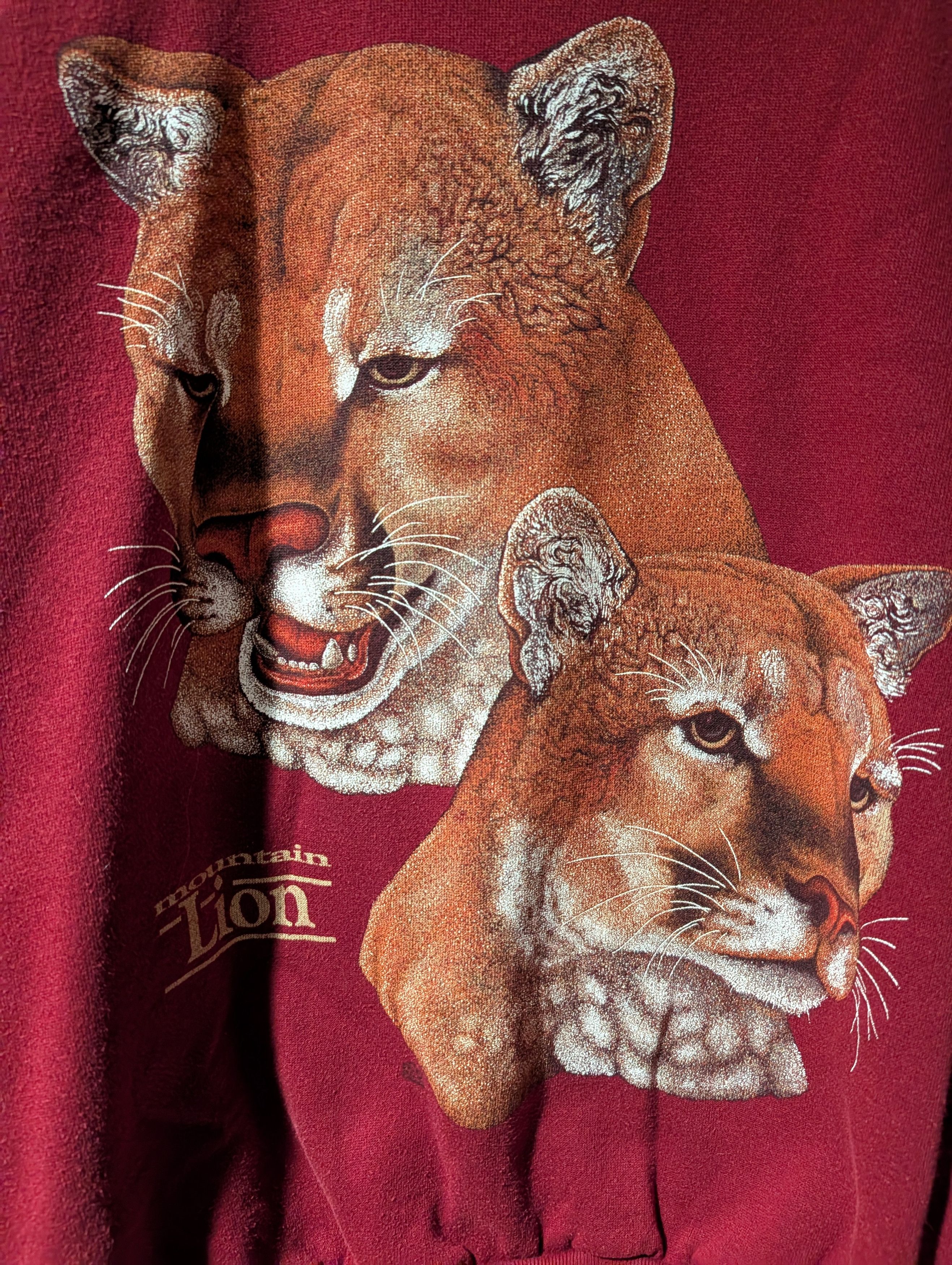 Vintage Vintage 90s Mountain Lion Animal Nature Wildlife Sweatshirt Size US L / EU 52-54 / 3 - 2 Thumbnail