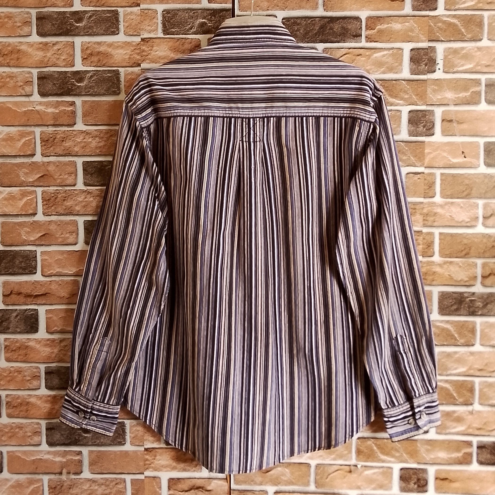 Kansai Yamamoto Multicolor Striped Corduroy Long Sleeve Shirt Size US M / EU 48-50 / 2 - 2 Thumbnail
