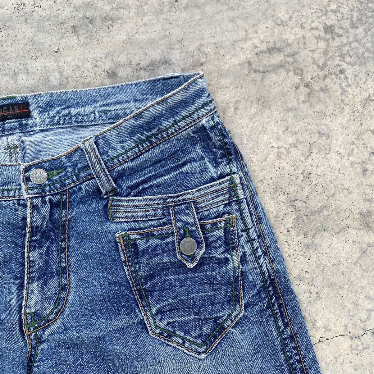 Japanese Brand Morgan Homme Y2K Archive Distressed Buttoned Denim Jeans Size 34" / US 12 / IT 48 - 5 Thumbnail