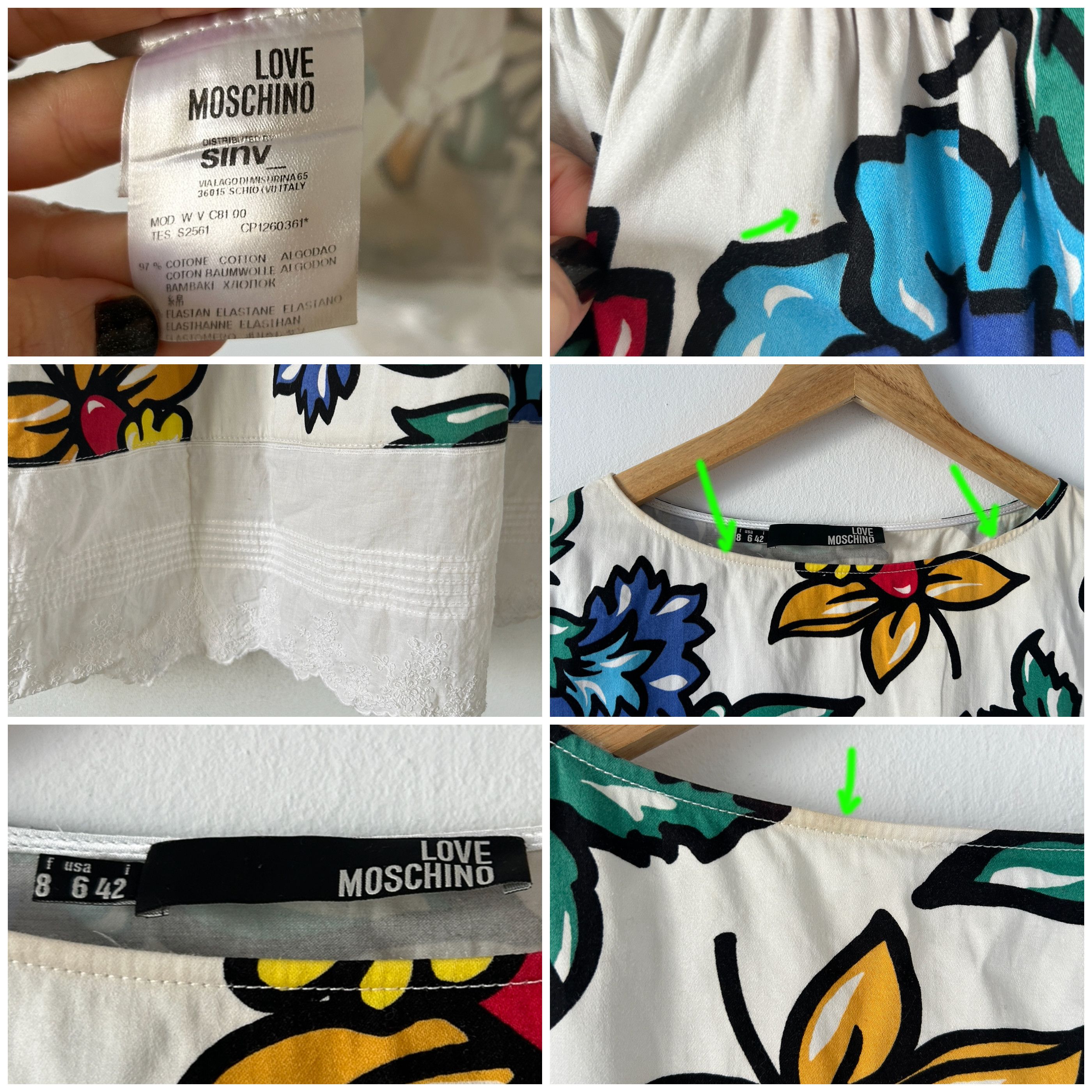 Love Moschino Love Moschino floral print white fit & flare dress Size S / US 4 / IT 40 - 9 Thumbnail