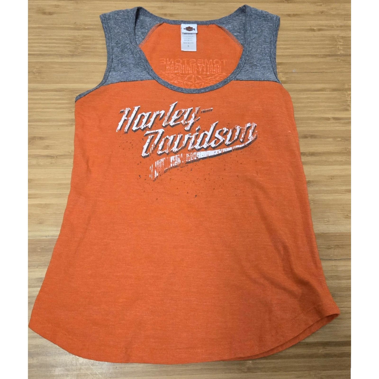 Harley Davidson Harley-Davidson Shirt Womens Small Orange Gray Tombstone Arizona Tank Top USA Size S / US 4 / IT 40 - 2 Thumbnail