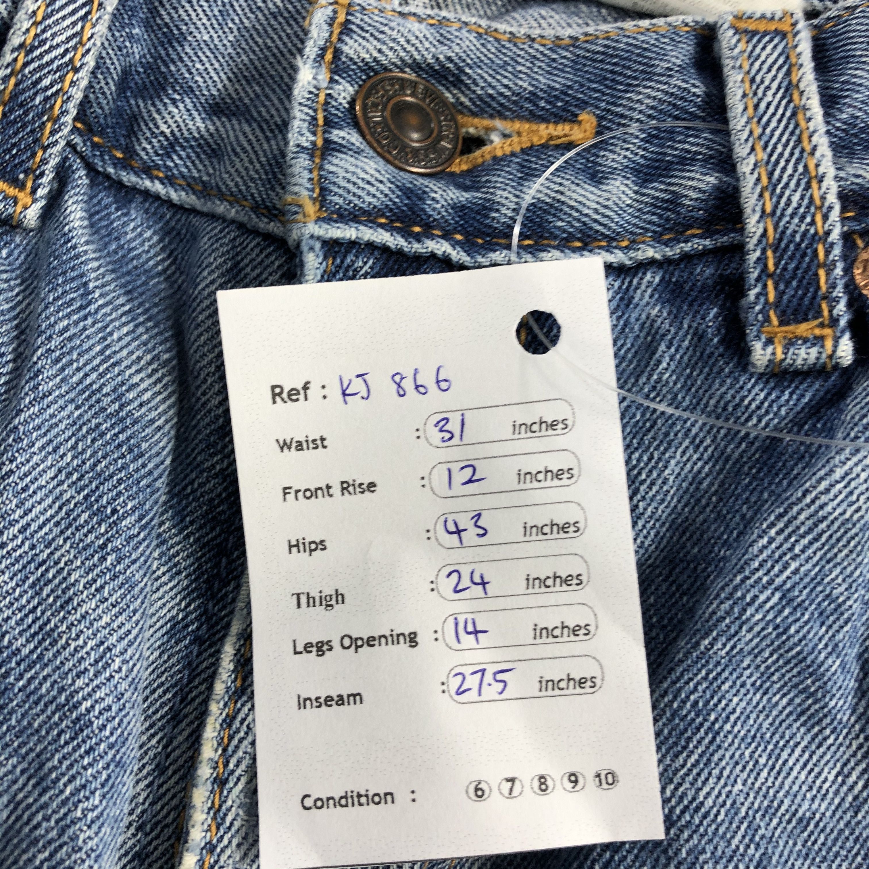 Levi's Vintage Levi's 505 Jeans Orange Tab Distress Denim KJ866 Size US 31 - 17 Thumbnail