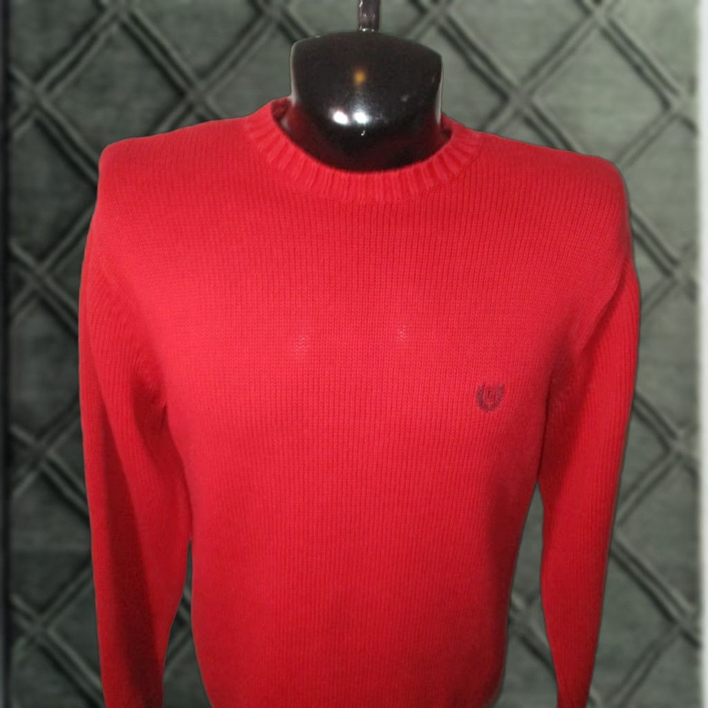 Chaps CHAPS Sweater Men L Red 100% Cotton Long Sleeve Crew NWOT Size US L / EU 52-54 / 3 - 1 Thumbnail