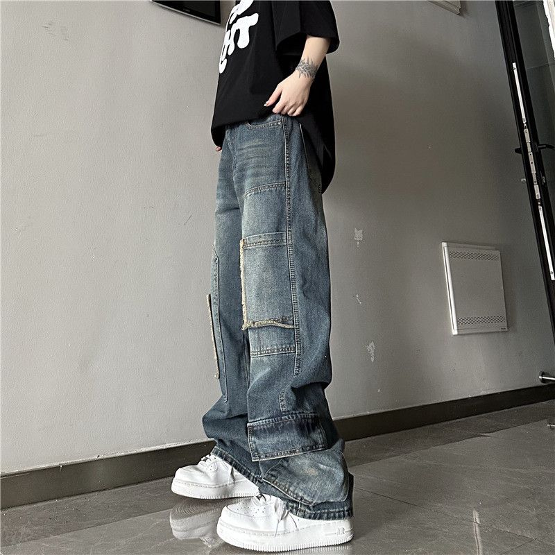Japanese Brand American retro hip-hop washed multi-pocket cargo jeans Size US 32 / EU 48 - 3 Thumbnail