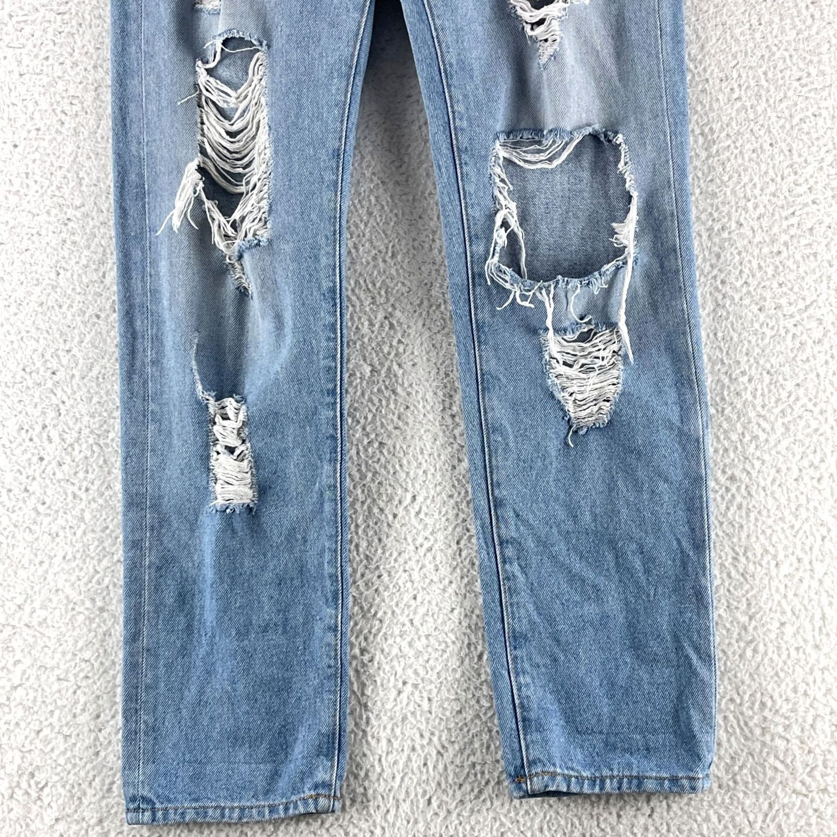 Vintage Lovers + Friends Jeremy Boyfriend Jeans Womens Size 25 Blue Destroyed High-Rise Jeans Size 42" / US 20 - 3 Thumbnail