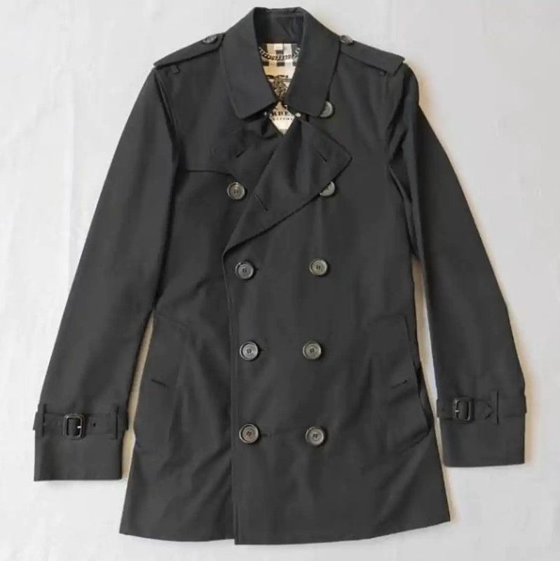 Burberry Burberry Black Cotton Men's Trench Coat Size US M / EU 48-50 / 2 - 1 Thumbnail