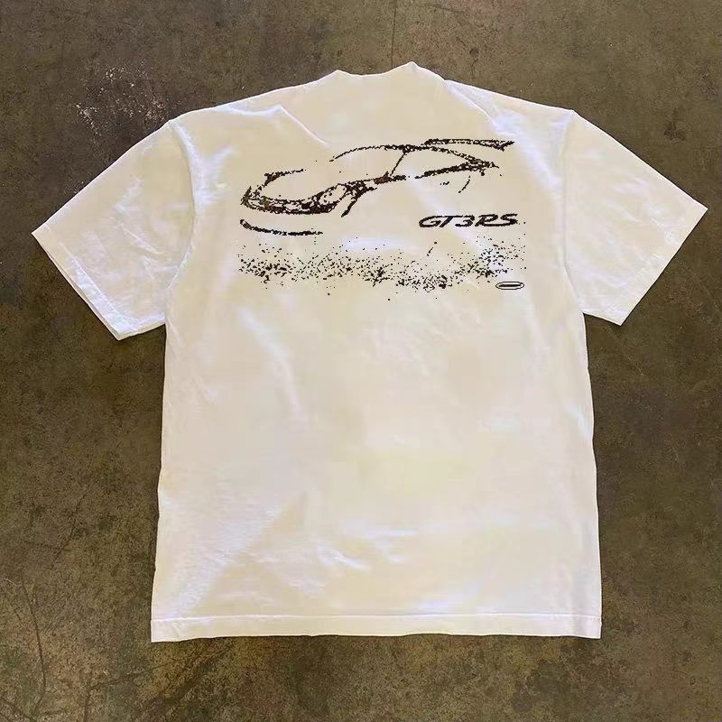 Vintage White casual retro car print t-shirt Size US M / EU 48-50 / 2 - 1 Thumbnail