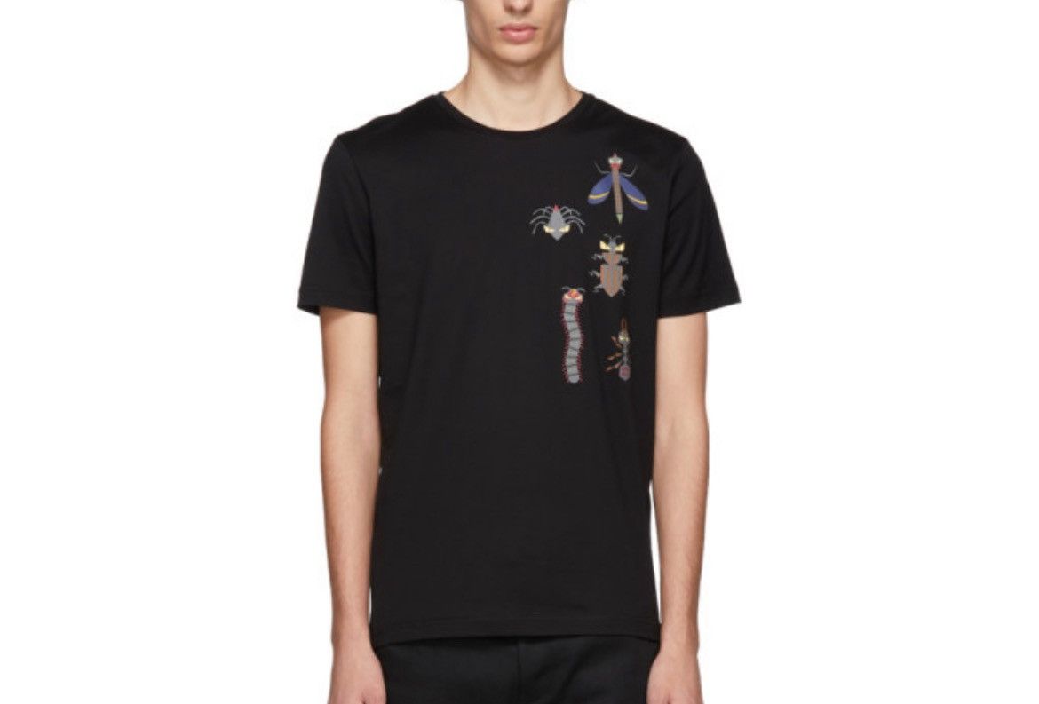 Fendi Fendi Men’s Black Cotton T-Shirt “Bugs” Print – Rare 2018 M Size US M / EU 48-50 / 2 - 12 Thumbnail
