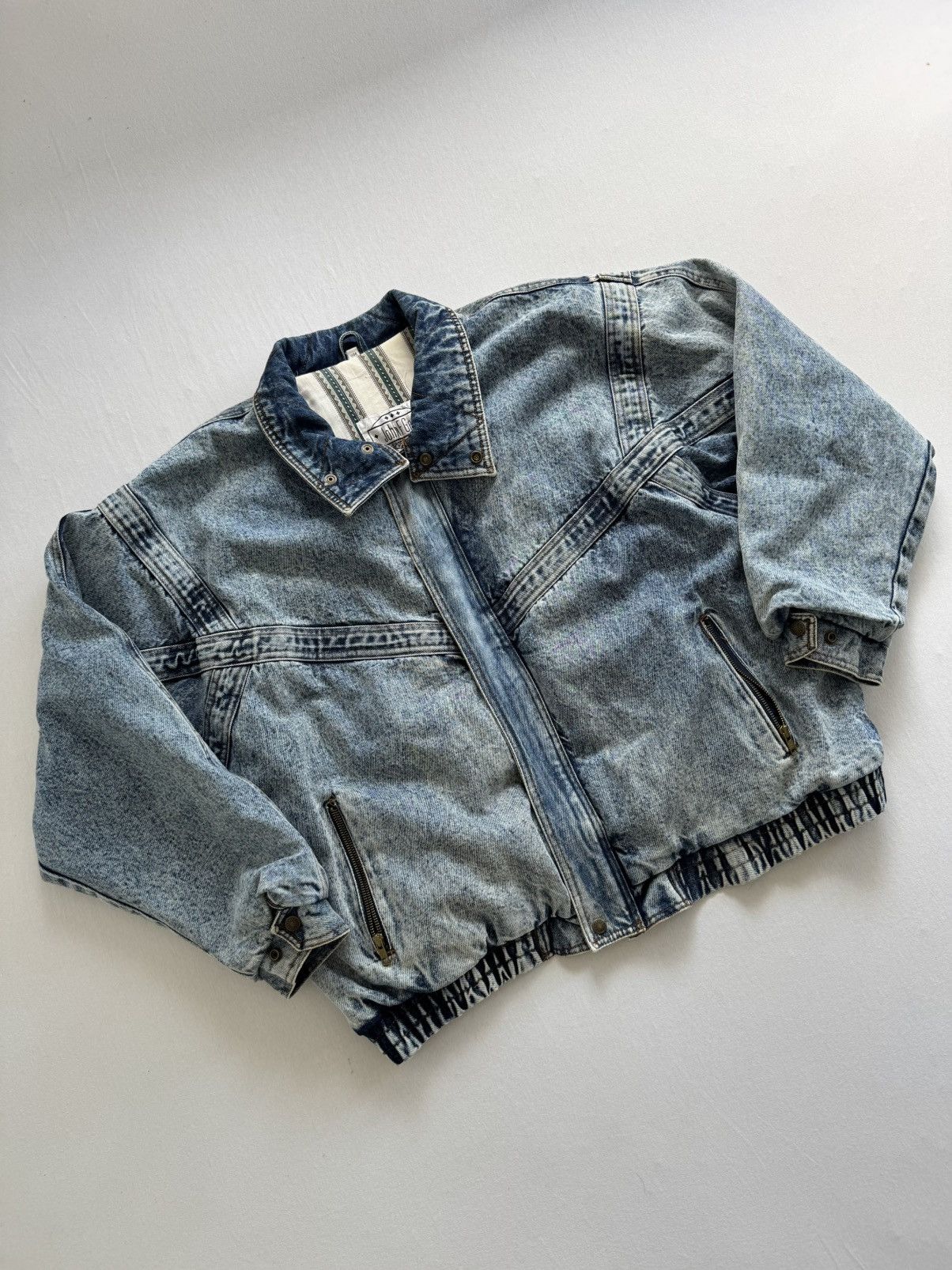 Vintage Vintage bomber denim jacket y2k 90s Size US L / EU 52-54 / 3 - 4 Thumbnail