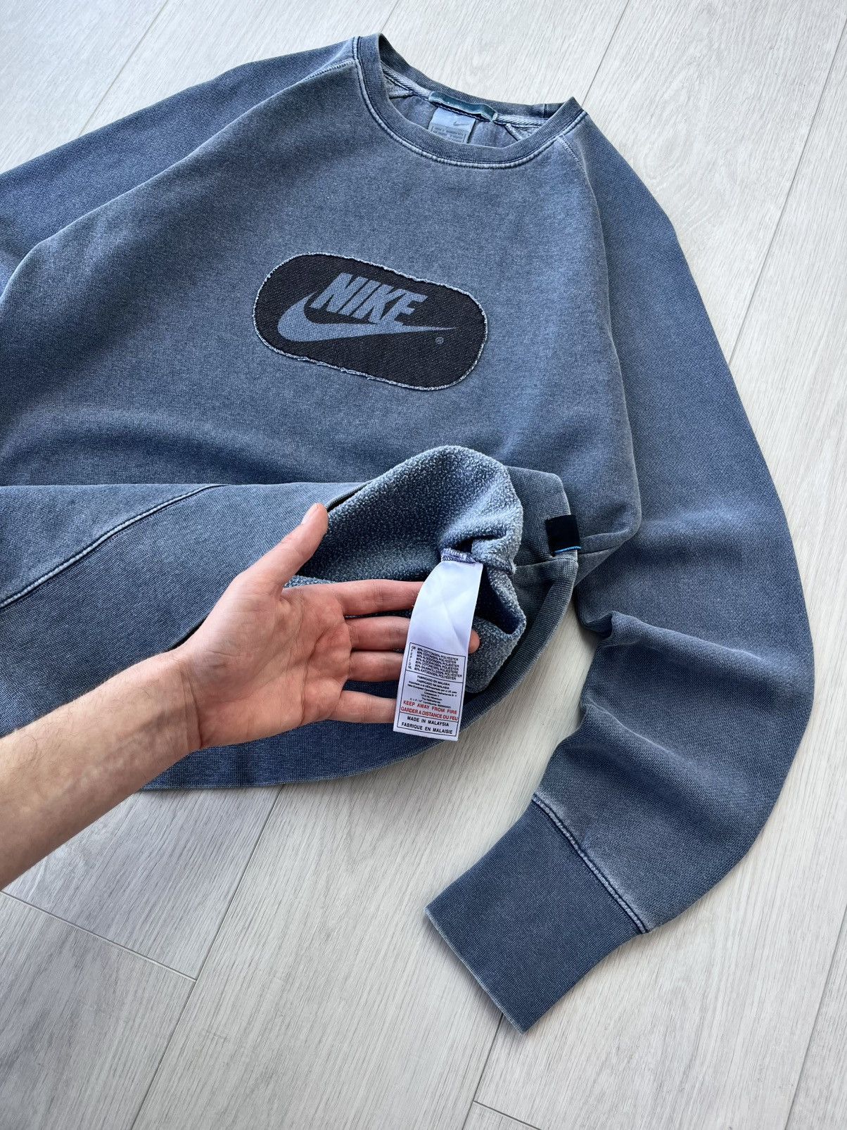 Nike Vintage Nike Sweatshirt Garment Dyed Center Logo Y2K 90s Size US S / EU 44-46 / 1 - 6 Thumbnail