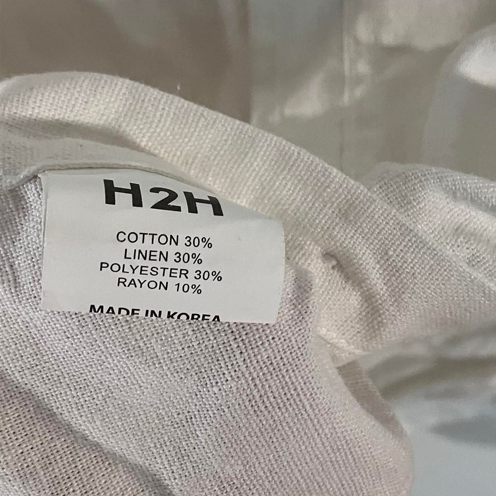 Other H2H White Linen Blend Button Up Pocket Casual Shirt Size US XXL / EU 58 / 5 - 3 Thumbnail