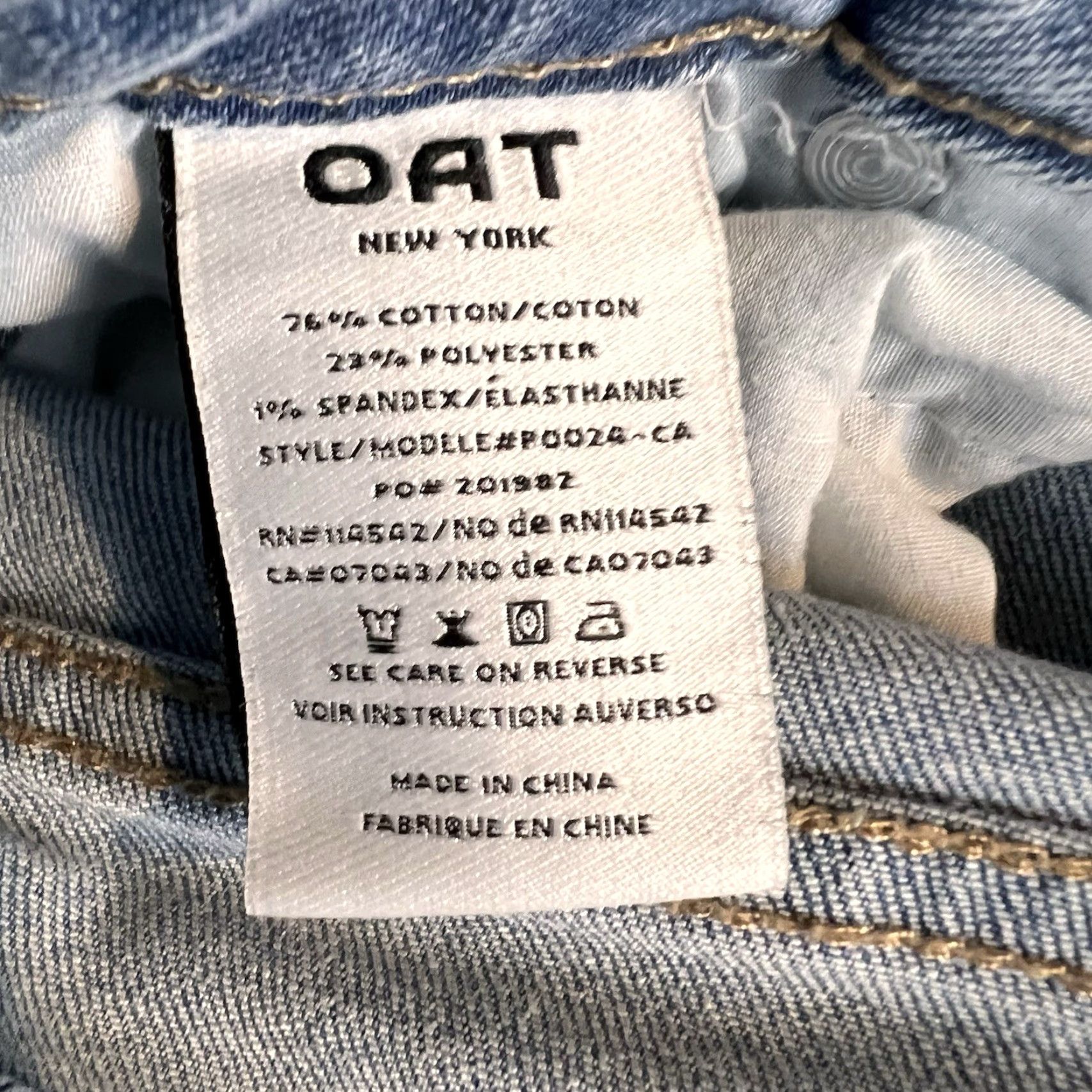 Vintage YORK OAT Jeans Womens 2/26 Blue Wide-Leg High Rise Denim Light Wash 25x29.5 Size 26" / US 2 / IT 38 - 4 Thumbnail
