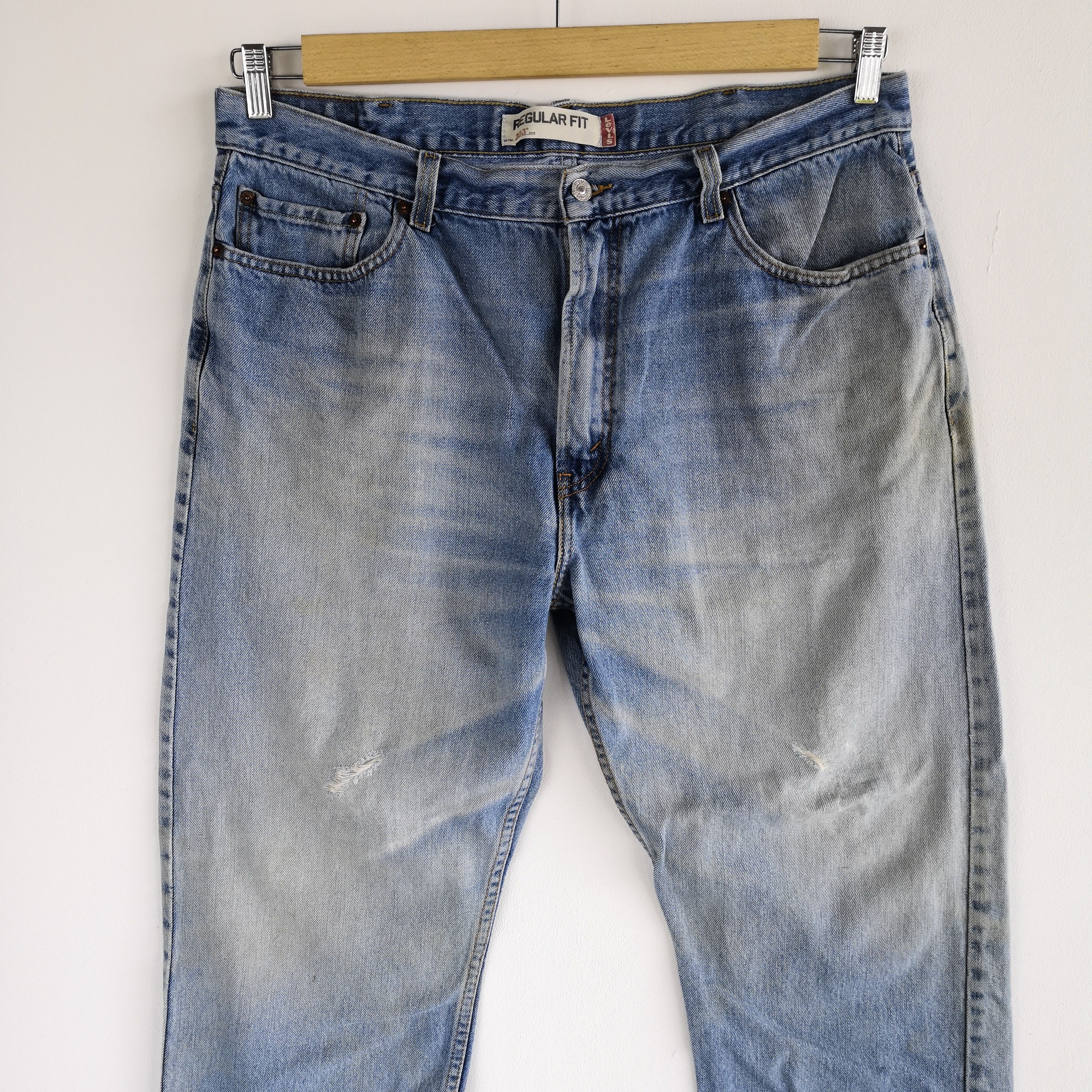 Levi's Vintage Y2K Levis 505 Light Wash Denim Levi's Faded Jeans Size US 38 / EU 54 - 3 Thumbnail