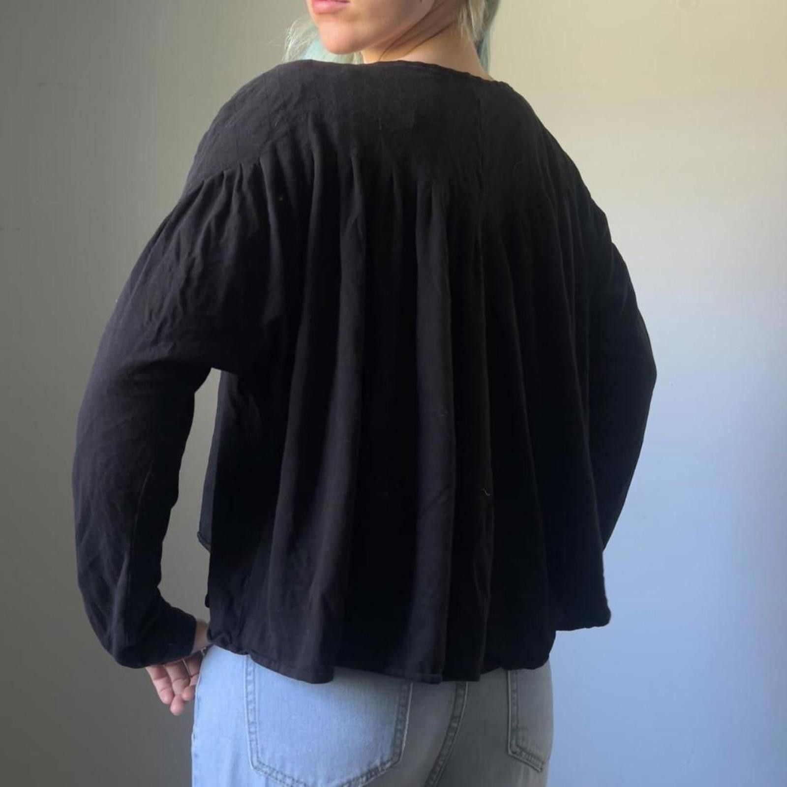 Nine West Black chic button-up open blouse Size M / US 6-8 / IT 42-44 - 5 Thumbnail