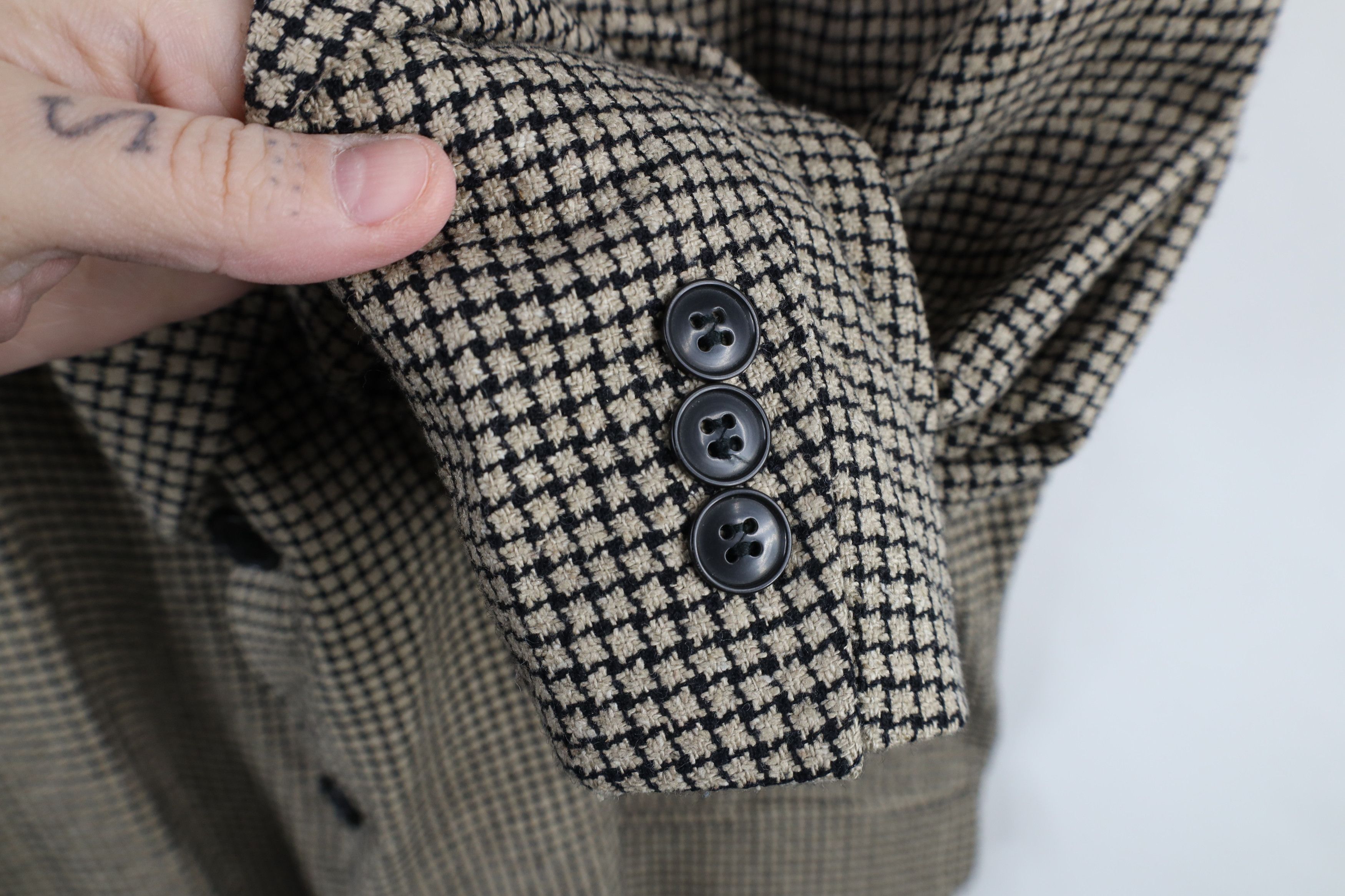 Vintage Vintage 90s Streetwear Houndstooth 3 Button Blazer Jacket Size US XL / EU 56 / 4 - 4 Thumbnail