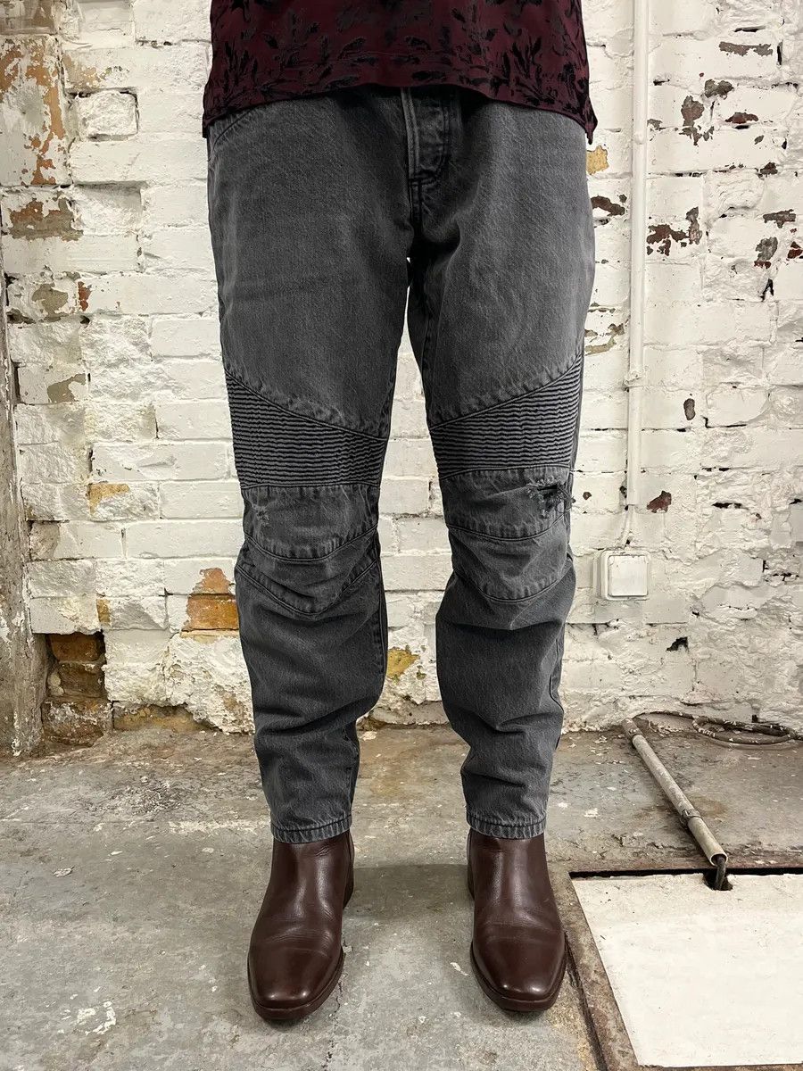 Balmain Balmain Grey Biker Denim Jeans Size US 31 - 2 Thumbnail