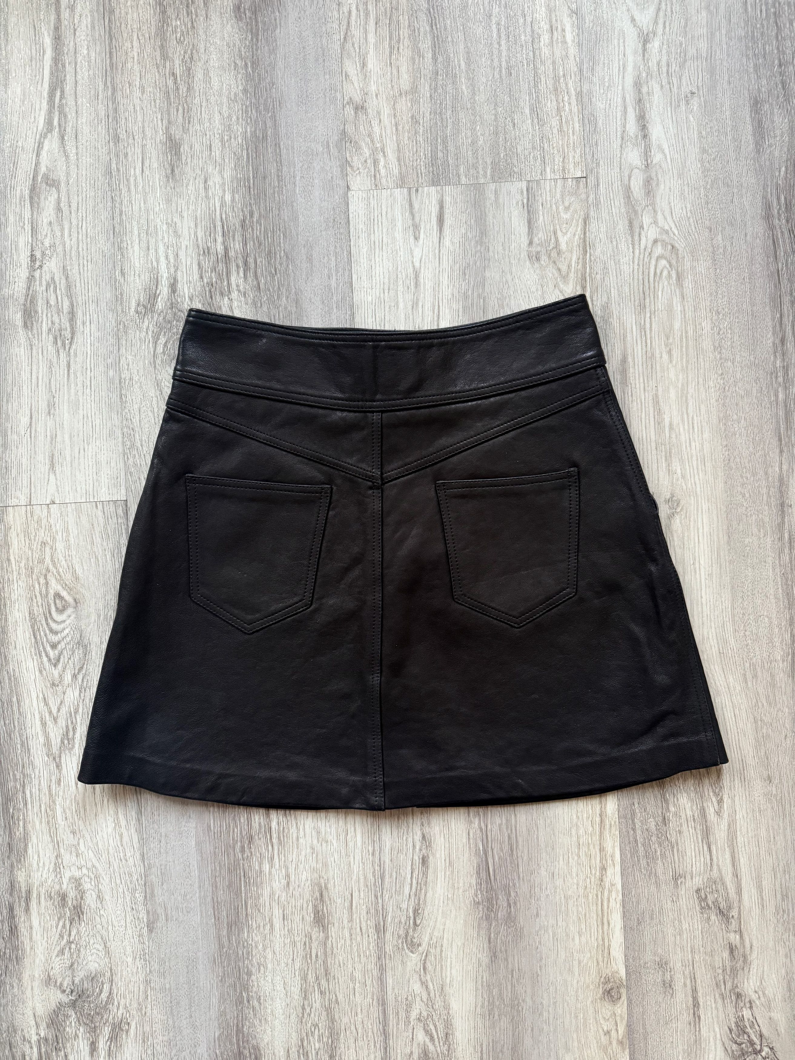 KHAITE Khaite Soft Leather Mini Skirt Size 30" / US 8 / IT 44 - 2 Thumbnail