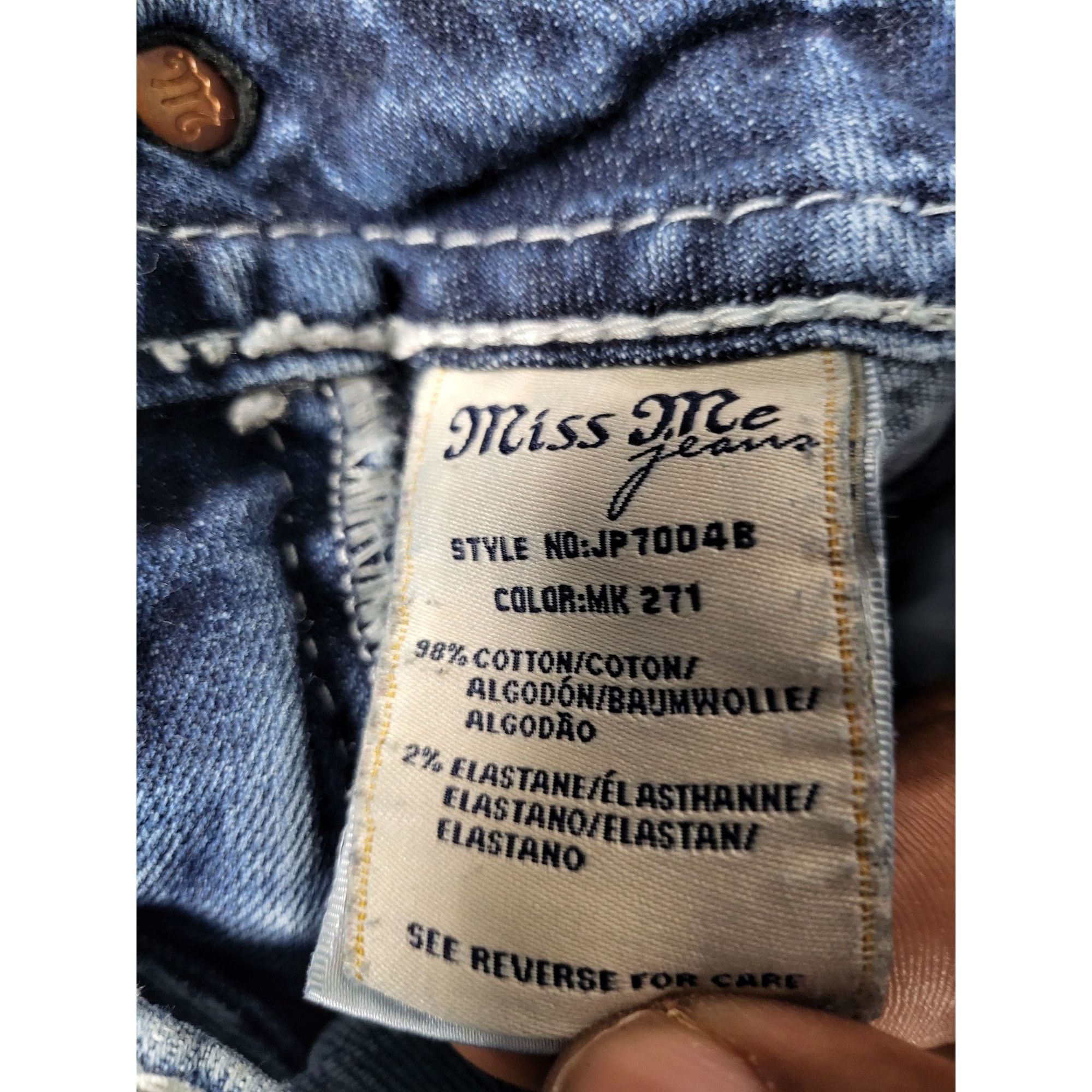 Miss Me Miss Me Signature Boot Jeans Women Sz 26 Rhinestone Blue Den Size 26" / US 2 / IT 38 - 5 Thumbnail