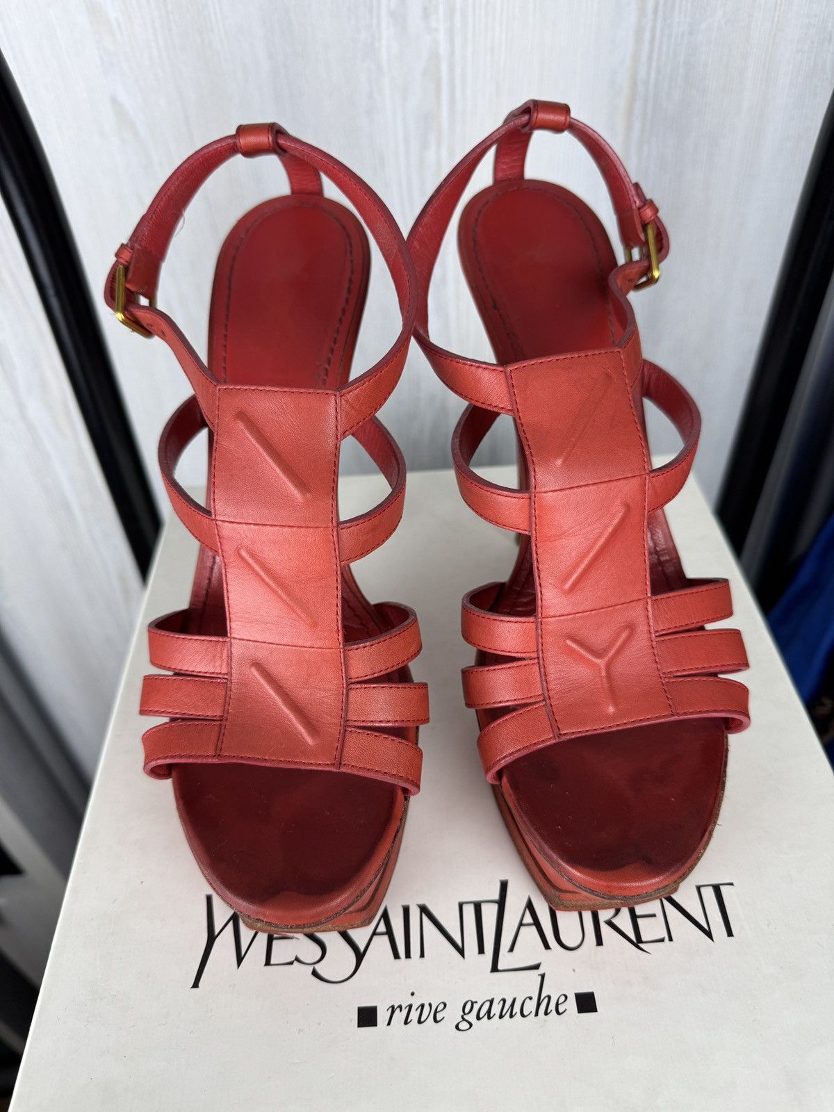 Yves Saint Laurent Yves Saint Laurent Rive Gauche Riveg 105 Platform Sandals Size US 9.5 / IT 39.5 - 8 Thumbnail