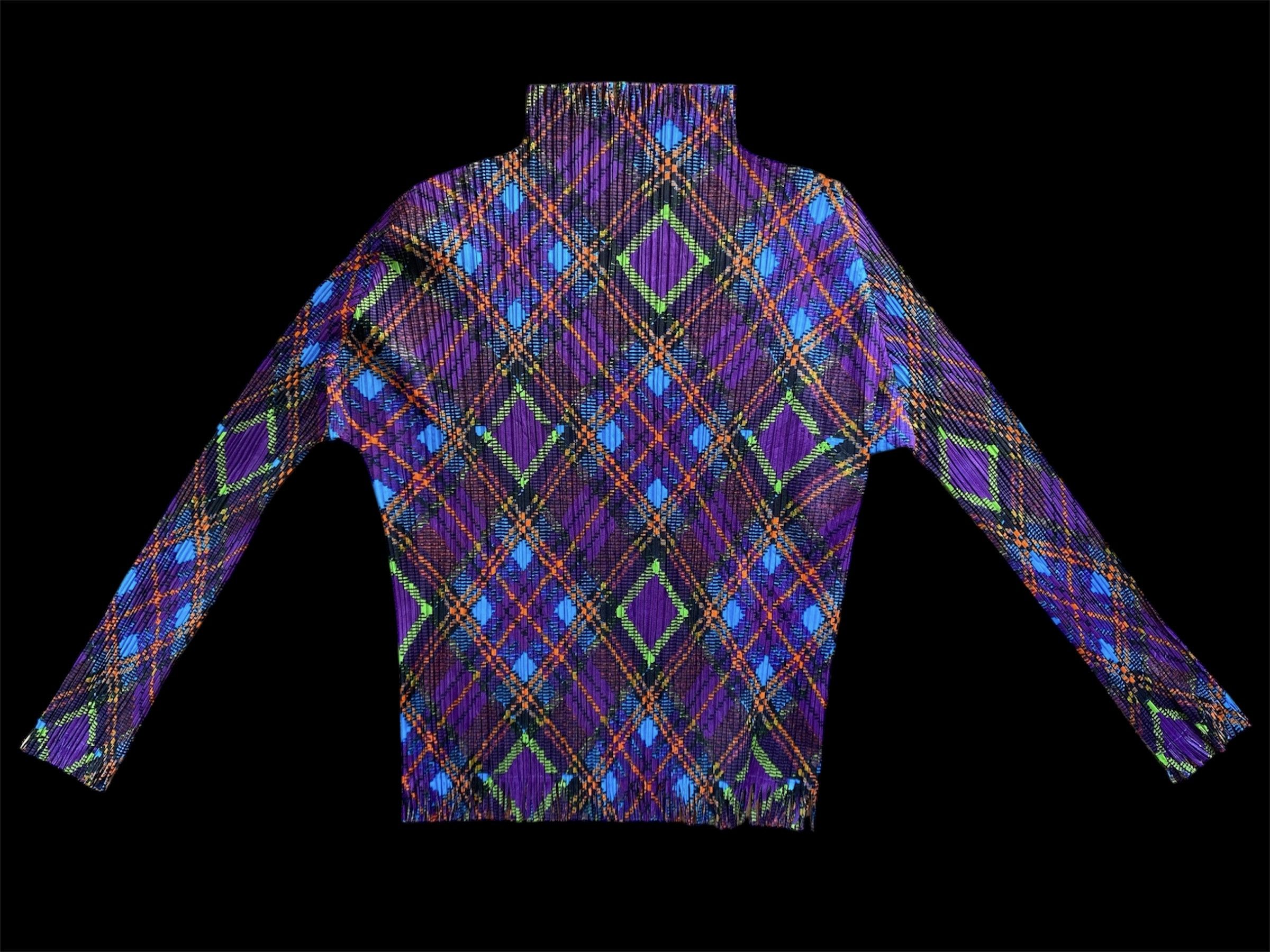 Issey Miyake ISSEY MIYAKE PLEATS PLEASE Argyle Print Fringe Size S / US 4 / IT 40 - 7 Thumbnail
