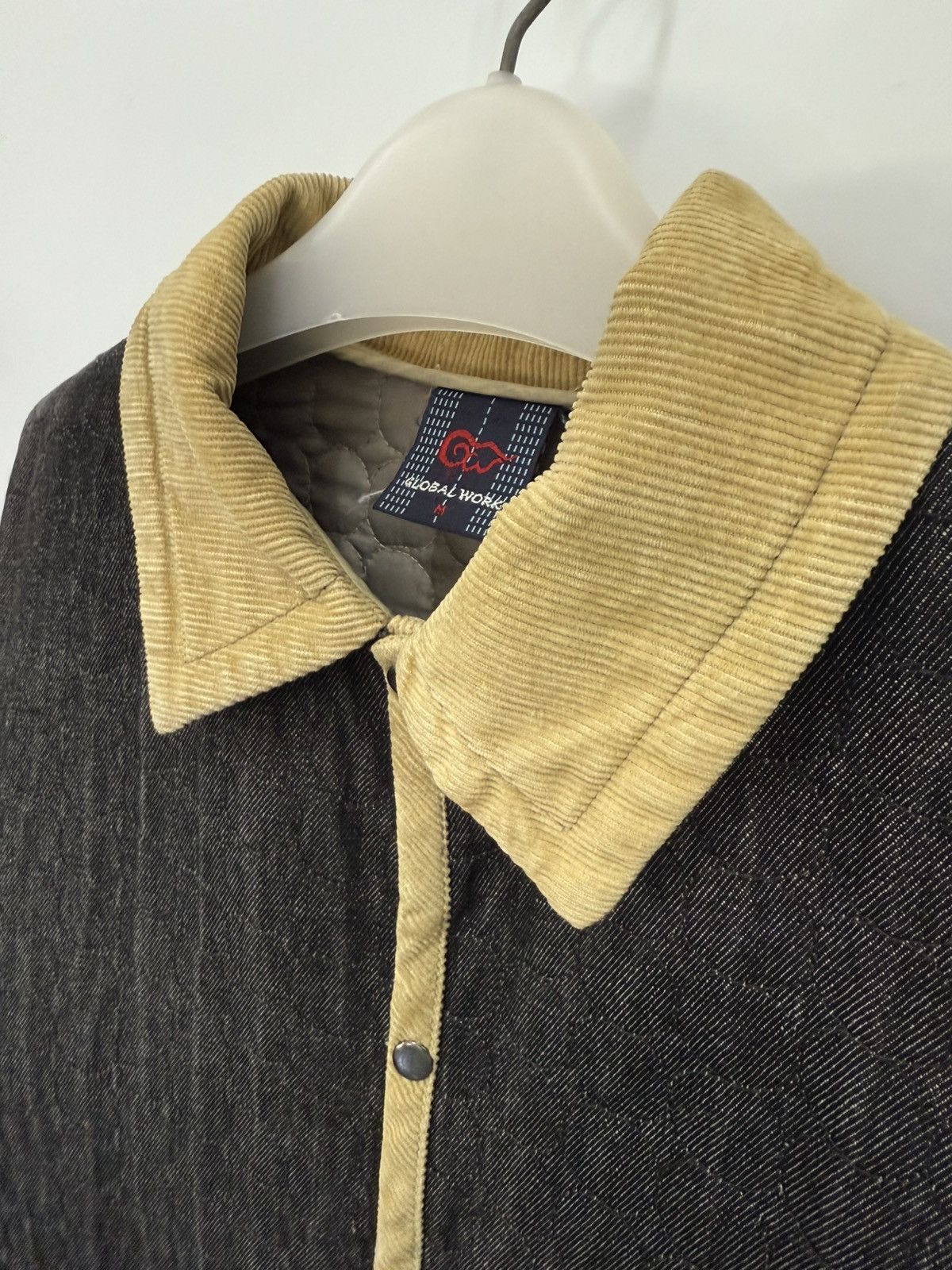 Global Work 🔥 DENIM GLOBAL WORK QUILTED CORD COLLAR LIGHT JACKET - M Size US M / EU 48-50 / 2 - 4 Thumbnail