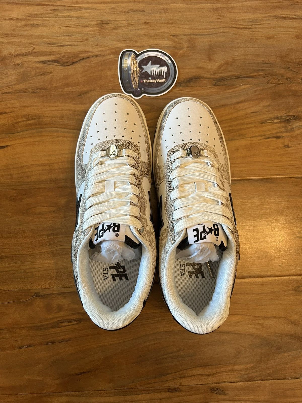 Bape NEW Bape Beige Snakeskin Bapestas Size US 8 / EU 41 - 5 Thumbnail