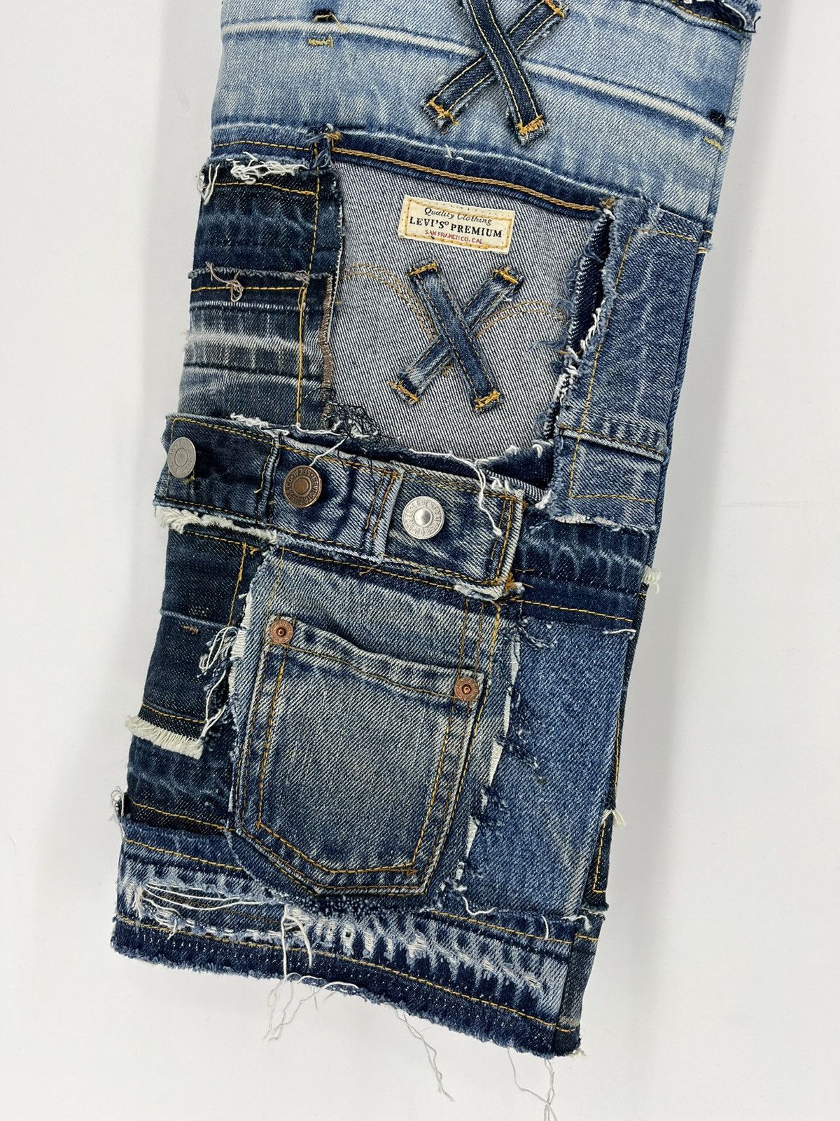 Levi's 90s Levi’s 501 Patchwork Multipocket Denim Custom Jeans USA Size US 34 / EU 50 - 7 Thumbnail