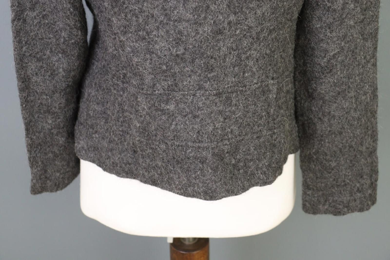 Designer Peruvian Connection Blazer Size 10 Gray Knit Alpaca Button Size L / US 10 / IT 46 - 9 Thumbnail