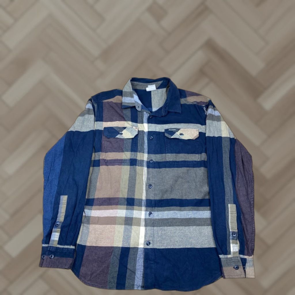 Vintage Columbia Mens Plaid Flannel Button-Down Blue L Casual Outdoor Shirt Size US L / EU 52-54 / 3 - 1 Thumbnail
