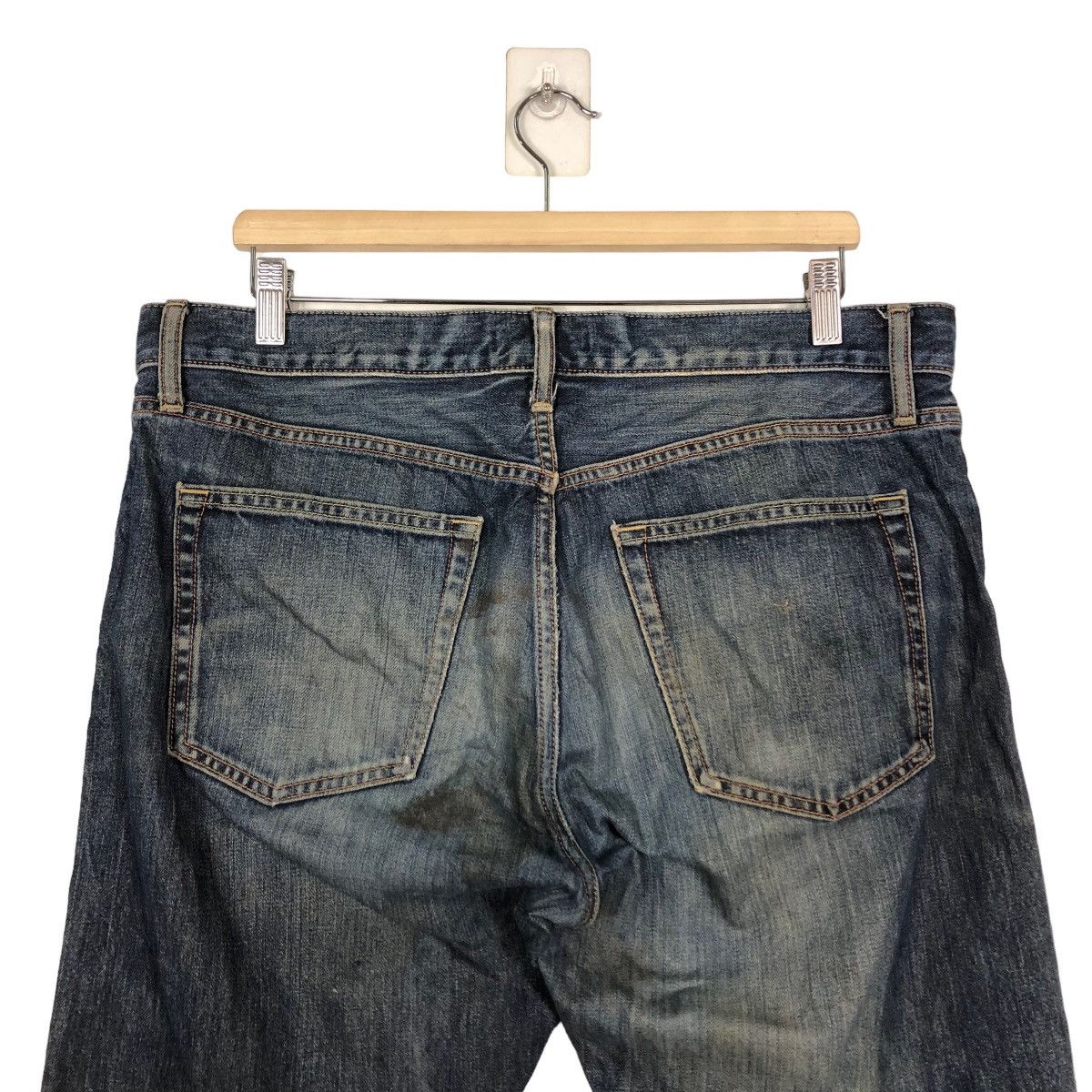 Japanese Brand Rare Distressed Denim Jeans Regular Fit Uniqlo Issey Miyake Size US 36 / EU 52 - 8 Thumbnail