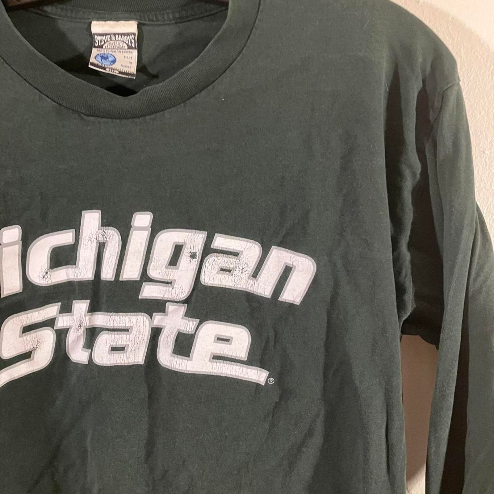 NCAA × Steve And Barrys × Vintage Vintage Y2K Michigan State Steve & Barry’s T-shirt Size US XL / EU 56 / 4 - 2 Thumbnail