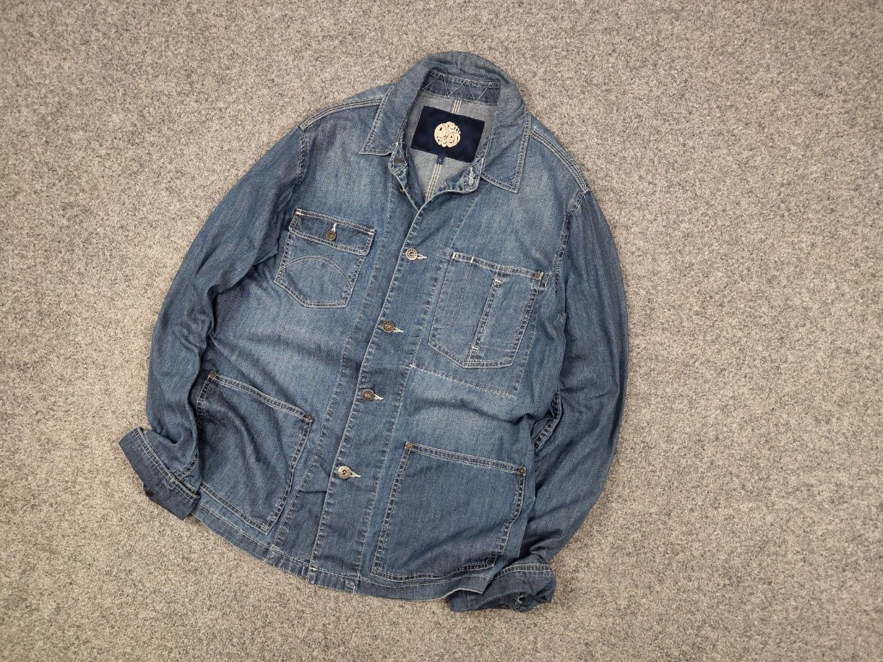 Pretty Green Vtg Pretty Green Design Work Overshirt Pocket Denim Jacket Size US M / EU 48-50 / 2 - 3 Thumbnail