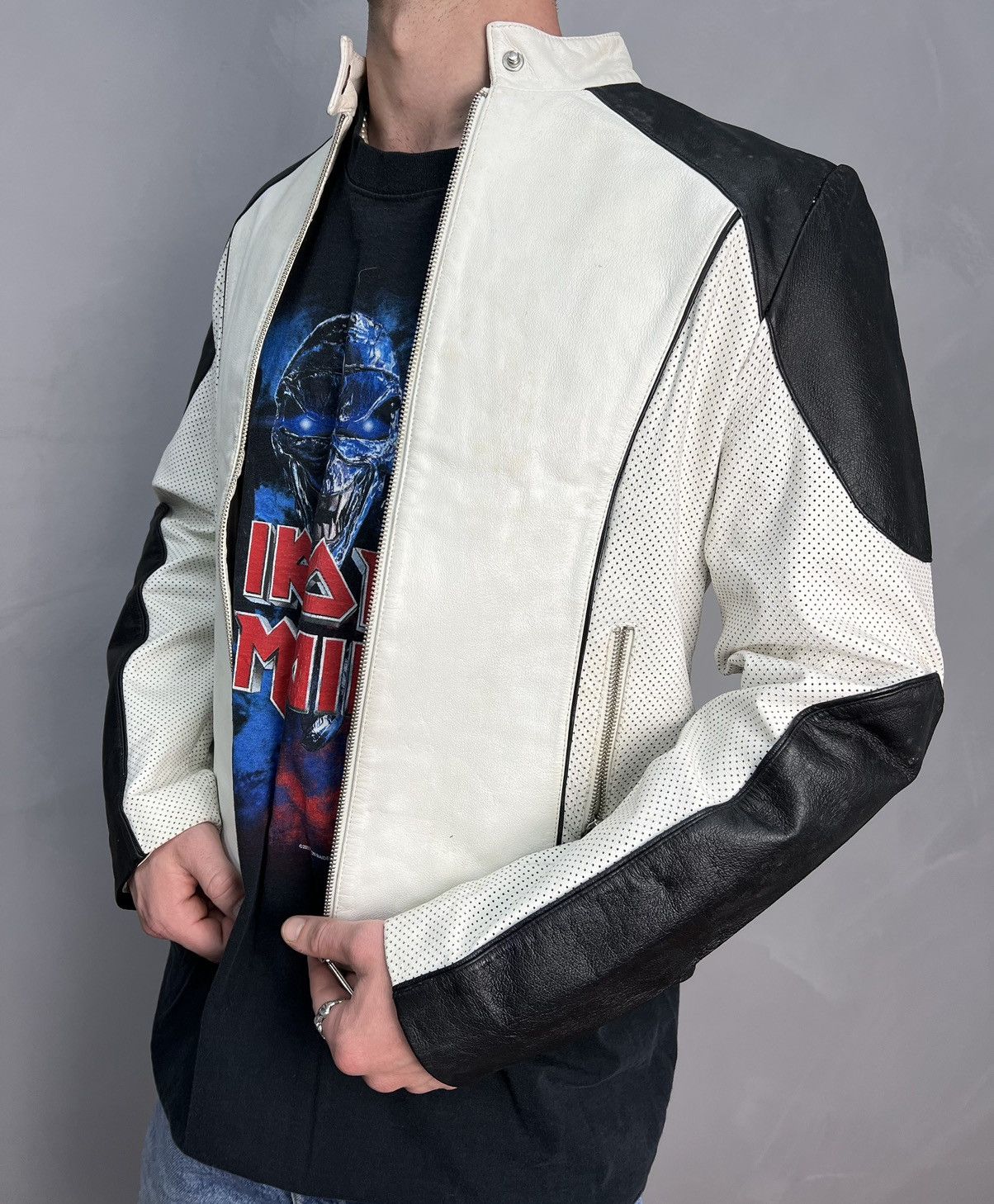 Vintage Vintage Brown avant garde genuine leather bomber jacket Size US M / EU 48-50 / 2 - 4 Thumbnail