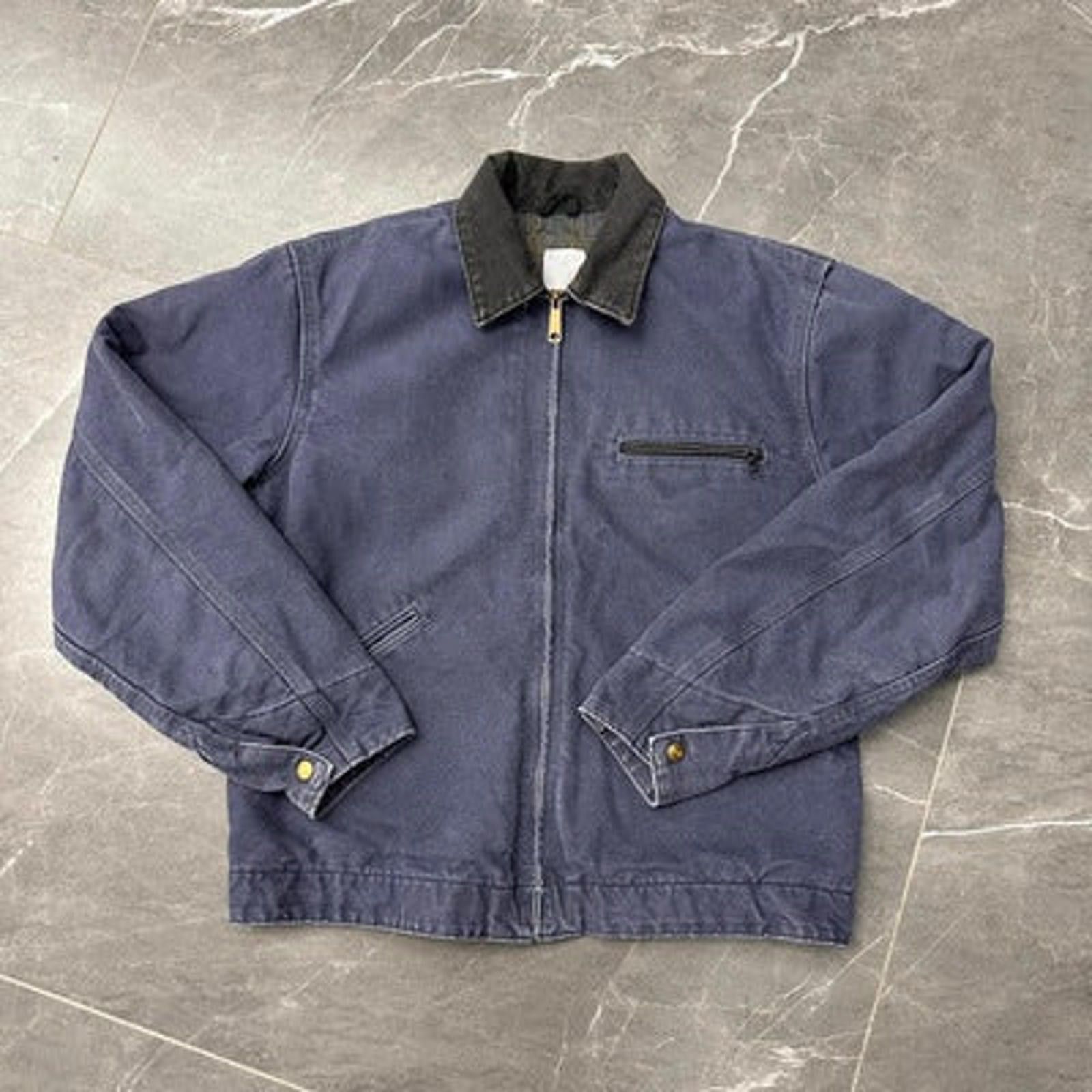 Japanese Brand Dark Green Canvas Jacket with Brown Collar, Casual Outerwear Size US M / EU 48-50 / 2 - 7 Thumbnail