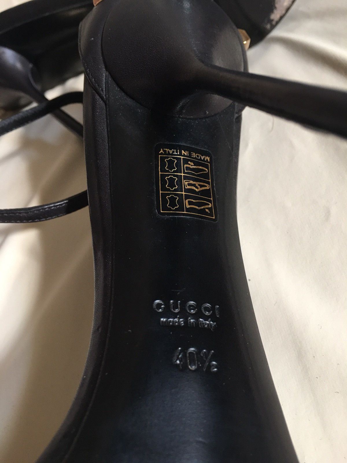 Gucci GUCCI Kinga Black Leather Heels Sandals EU 40.5 Size US 10.5 / IT 40.5 - 17 Thumbnail