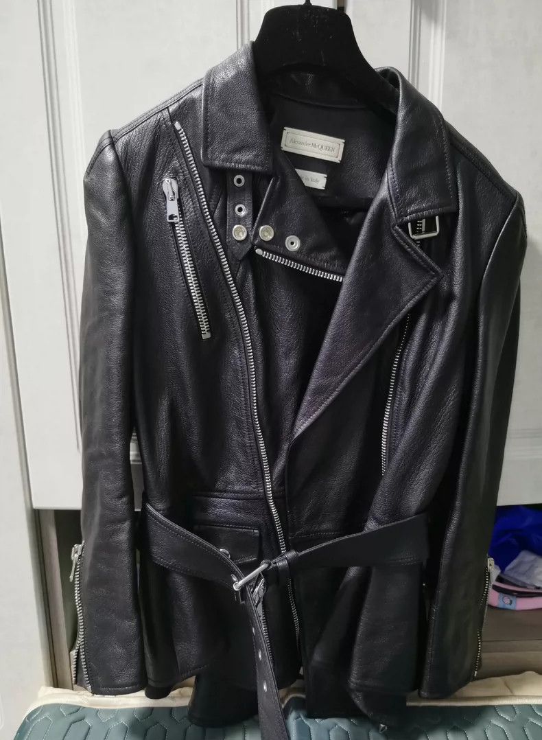 Alexander McQueen Alexander McQUEEN Black calf leather jacket with dust bag 2 Size XS / US 0-2 / IT 36-38 - 2 Thumbnail