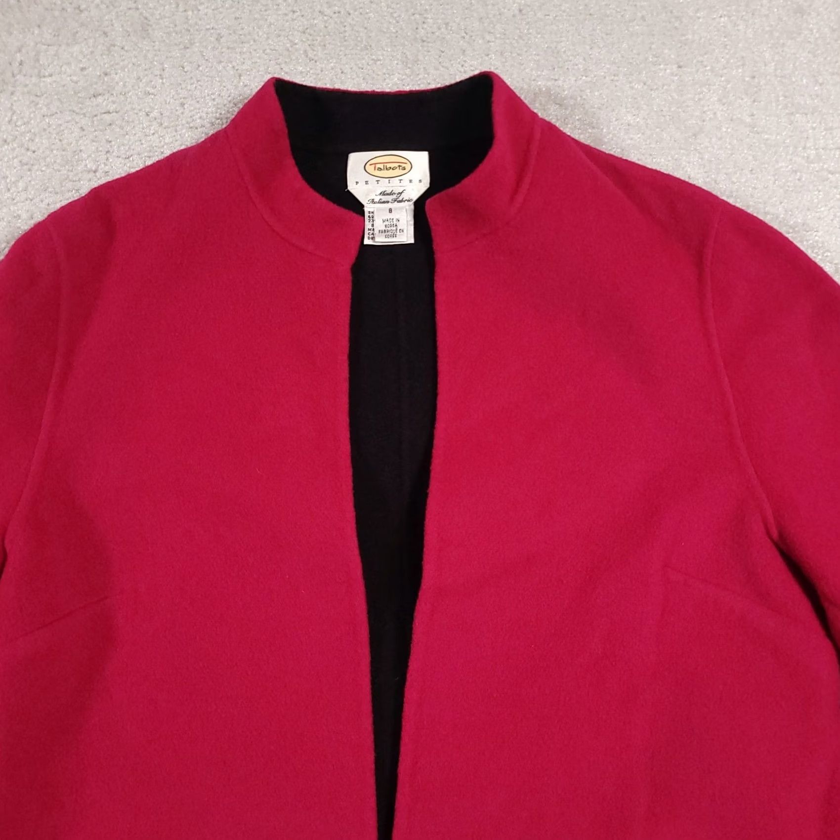 Talbots VINTAGE Talbots Jacket Womens 8 Pink Wool Cashmere Blend Petite Italian Fabric Coat Size M / US 6-8 / IT 42-44 - 3 Thumbnail