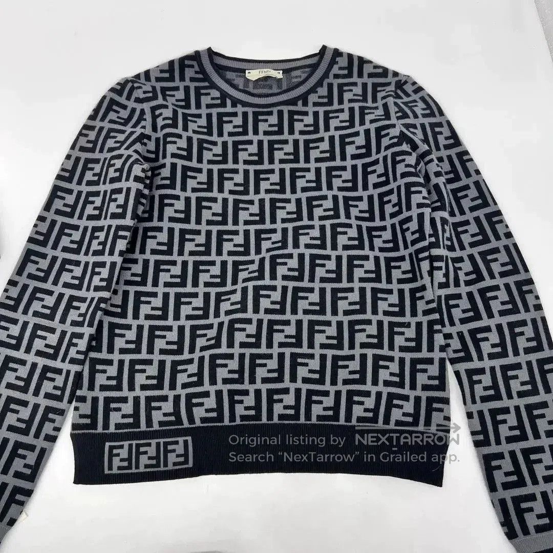 Fendi FENDI Gray FF Logo Knit Sweater. Size US XXS / EU 40 - 1 Thumbnail