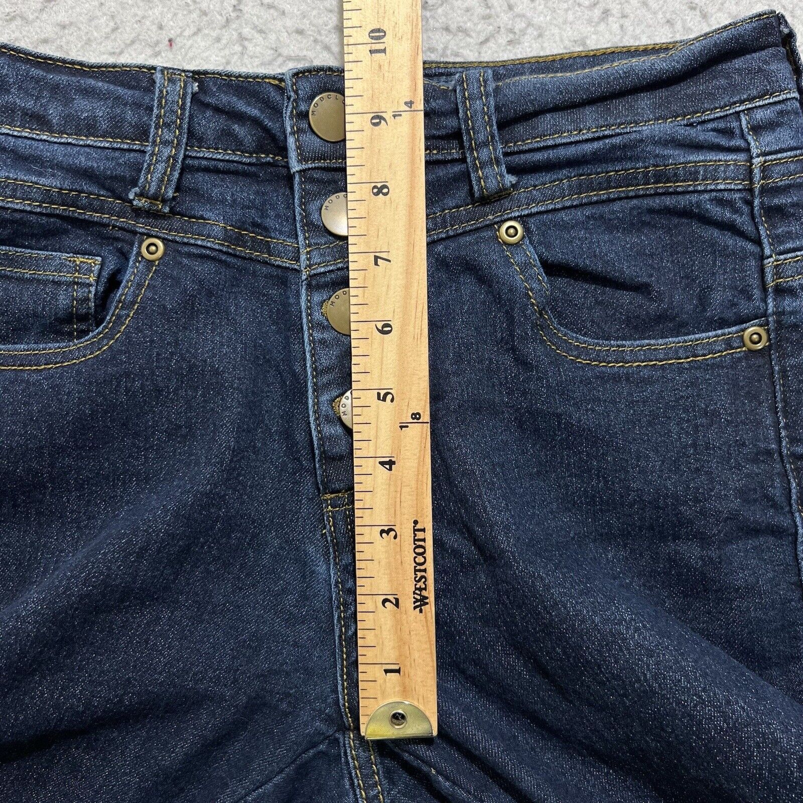 Other ModCloth Denim Straight Ankle Button Fly Navy Jeans 25x25 Size 27" / US 4 / IT 40 - 10 Thumbnail