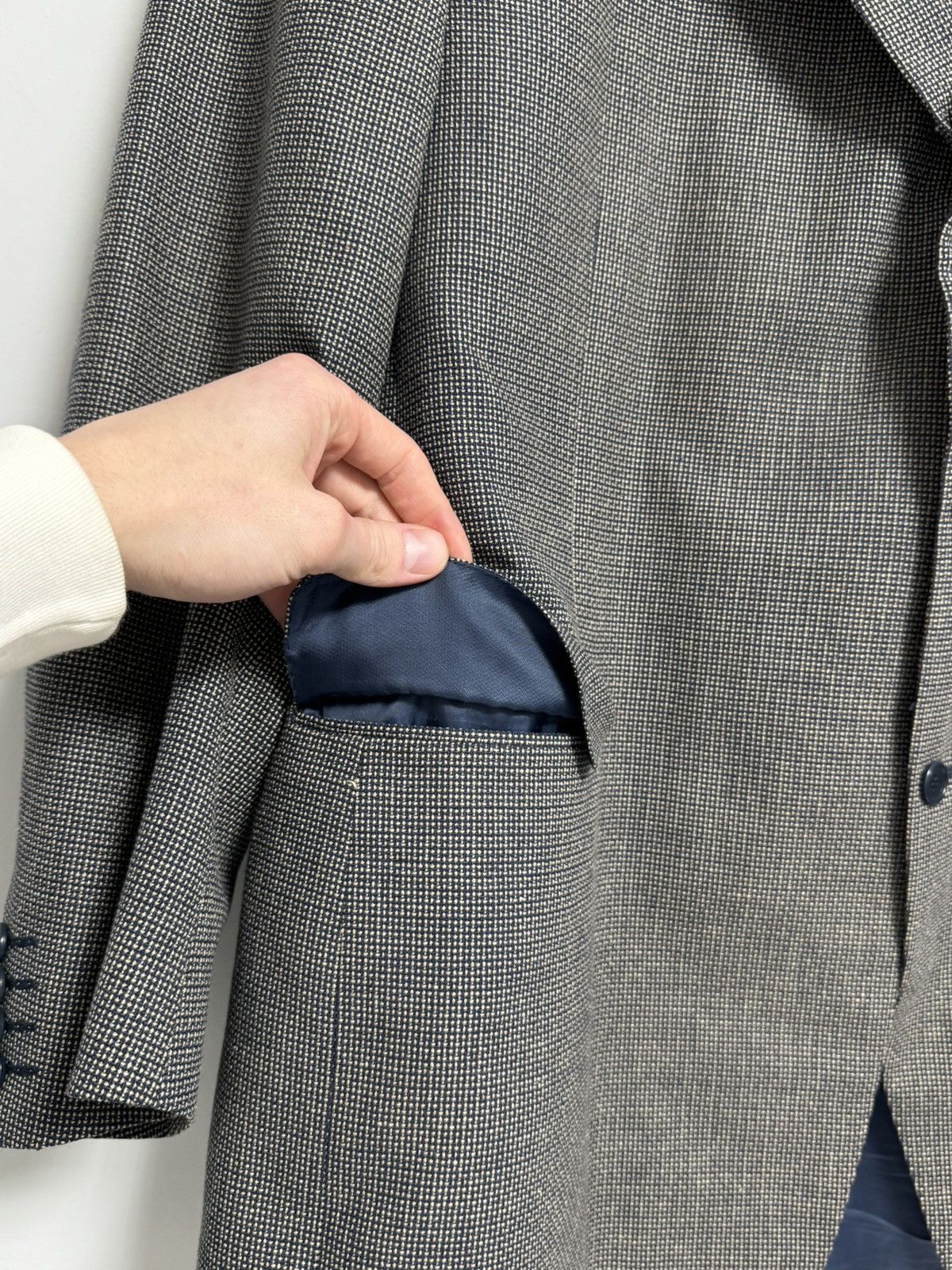 Canali Canali Blazer Men’s Blue Luxury Wool Silk 60-R Size Size 54L - 9 Thumbnail