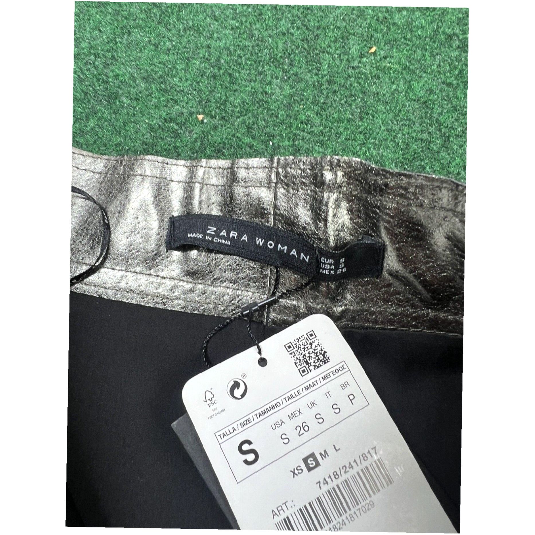 Zara Zara Woman Metallic Silver Skirt Size Small Never Worn New W Rags $99 Size 28" / US 6 / IT 42 - 6 Thumbnail